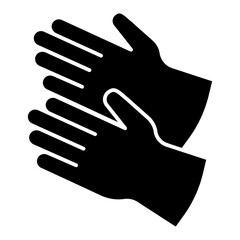 Engineer rubber gloves solid icon, safety workwear concept. Vector graphics. Gloves pair for electrician, protective sign on white background, style icon mobile or web design.