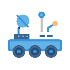 Illustration of a Mars rover on a black background