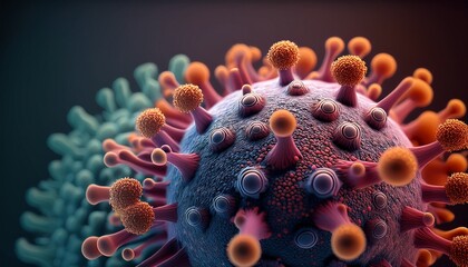 a close up of a virus