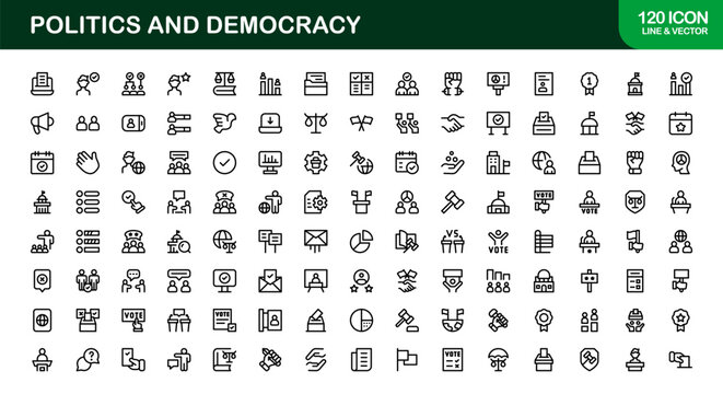 Professional Politics and Democracy Icon Library exploring Government Apps, Policy Tools, and Voting Dashboards
