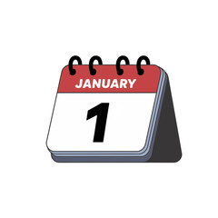 Calendar icon depicting January 1st symbolizing the start of the New Year.