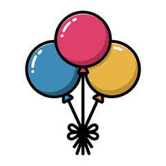 Festive Balloons Cartoon Illustration for Celebrations and Parties.
