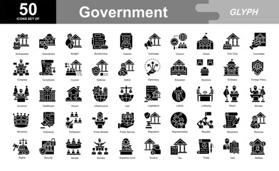 Government glyph iconset