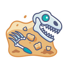 Cartoon dinosaur fossil uncovered from sand excavation site