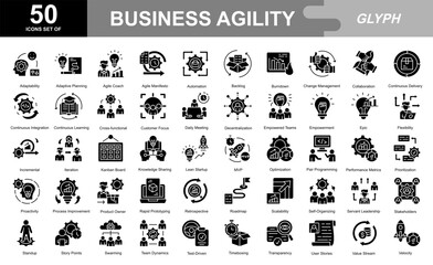 Business Agility glyph iconset