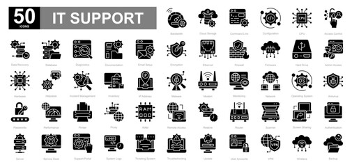 IT Support glyph iconset
