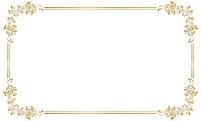 Luxury golden rectangle corner certificate border pattern graphic