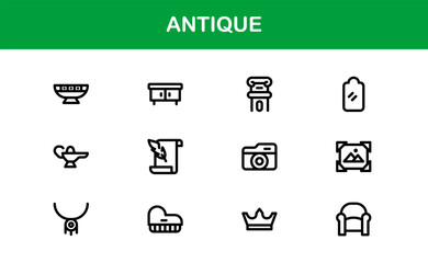 Innovative Antique Icon Bundle creating Classic Items, Heritage Tools, and Antique Collections
