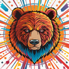 Kopf von einem Braunbär - Cartoon Comic Stil