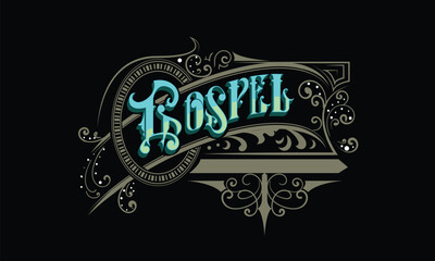 GOSPEL lettering custom style design