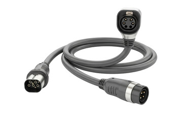High-quality microphone cable with xlr connectors for professional audio applications isolated on transparent background