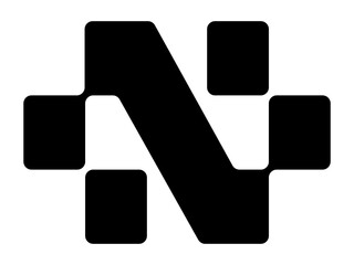 abstract n letter logo design for ai technology company