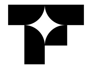 abstract t letter logo design with spark symbol