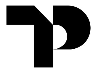 abstract tp letter logo design