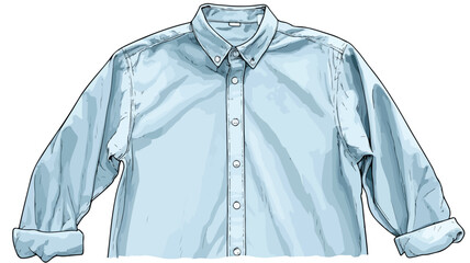 Elegant Dirty Light Blue Shirt Vector Illustration with Outline