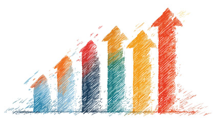 Professional Goal Setting Bar Chart on White Background Vector