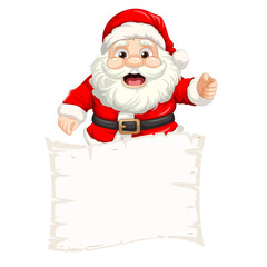 santa claus holding a blank sign vector illustration. Santa Claus holding  a black sign baground icon for card illustration 