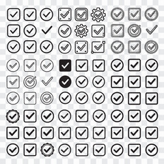 Checkmark Icon Set – Tick Mark Vector Collection Minimal Tick & Check Icons – Outline and Filled Vector Pack Verified Check Icons – Circle & Square Tick Symbol Set Checklist Icons Pack