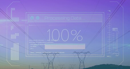 Displaying translucent HUD reading Processing Data