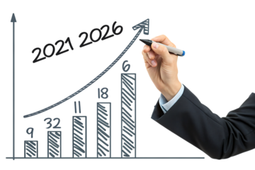Business Person Draws Increase Arrow Graph Corpora Growth