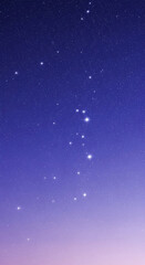 Fototapeta premium Gradient blue and purple night sky filled with many shining star, forming constellation, suggesting wonder, vastness and a sense of exploration