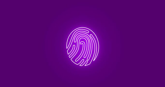 Fingerprint neon glow  vector 