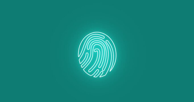 Fingerprint neon glow  vector 