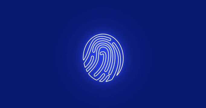Fingerprint neon glow  vector 