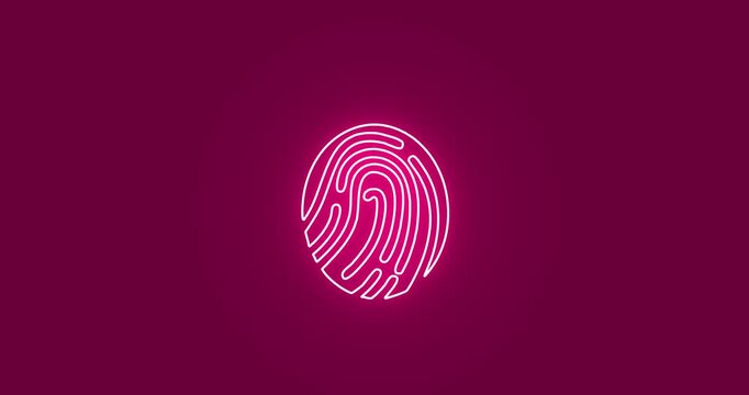 Fingerprint neon glow  vector 