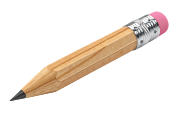 Classic wooden pencil with pink eraser texture