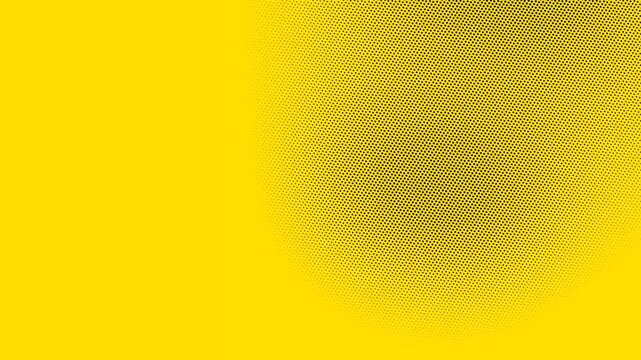 Abstract yellow and black gradient wave background animation with halftone pattern and dot texture