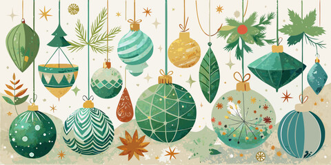 Colorful Easter eggs decoration pattern on a green background for holiday celebration