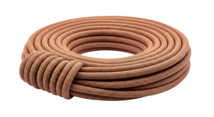 A coil of thick brown rope