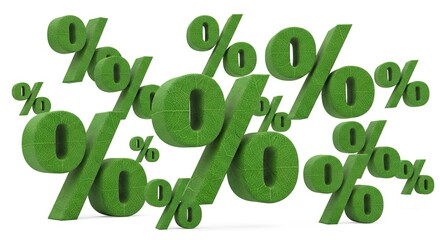 Green Percentage Symbols Growing Discount Opportunities Abound