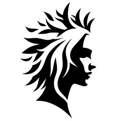 Fantasy character portrait silhouette