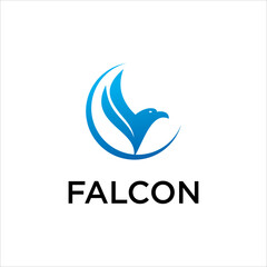 Modern Falcon Bird Logo Design ,Abstract Blue Eagle Symbol Vector Illustration for Business, Corporate Brand, Technology, Freedom, and Creative Company Identity