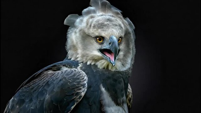 Majestic Harpy Eagle with Intense Gaze, Detailed Portrait