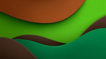 illustration background of vertical gradient color bars forming a dynamic wave pattern, with each wave peak showing a bright highlight from its green and earth tone theme (e.g., peak of vibrant 