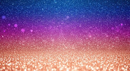 Obraz premium Sparkling Glitter Background With Gradient Colors From Blue To Orange