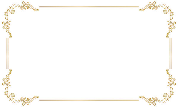 Luxury golden rectangle corner certificate border pattern vector