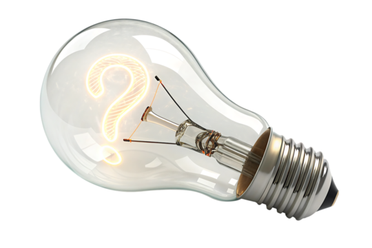 Glowing Question Mark Inside Of A Light Bulb Mystery