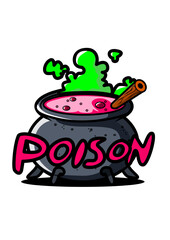 Illustration of a pot of poison