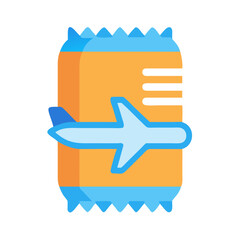 Aviation travel ticket with airplane for airline bookings