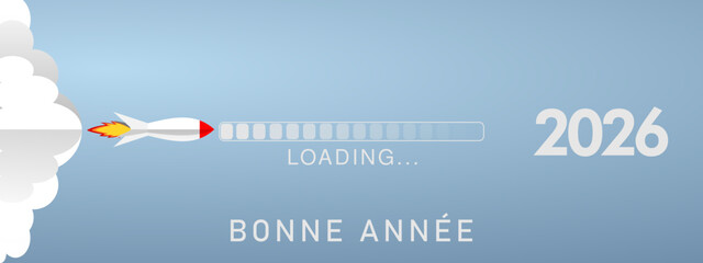 Obraz premium Bonne année - meilleurs vœux 2026 - vecteur pour affiche bannière salutation et célébration du nouvel an 2026.