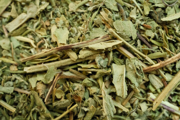 Close-up of dried herbs and leaves