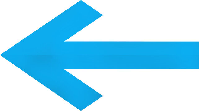 Bold bright blue arrow points left, symbolizing direction, navigation, or a clear path forward for modern design and communication projects.