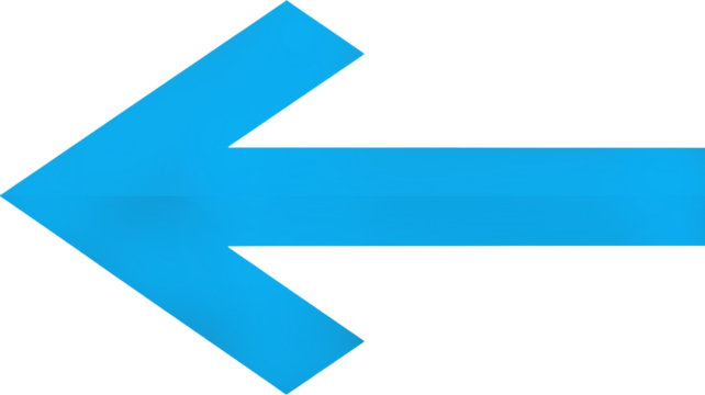 Bold bright blue arrow points left, symbolizing direction, navigation, or a clear path forward for modern design and communication projects.