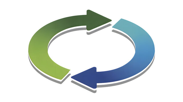 Dynamic looping arrows illustrate continuous process improvement, sustainable cycles, and ongoing project workflows for modern business solutions. - Powered by Adobe