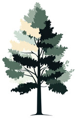 PNG Pine tree illustration art silhouette.