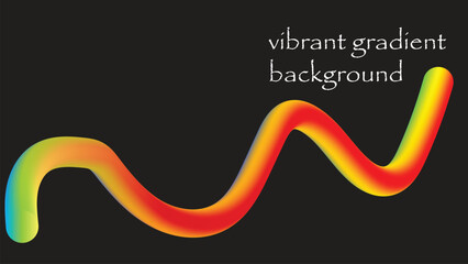 Abstract vibrant gradient wavy tube on